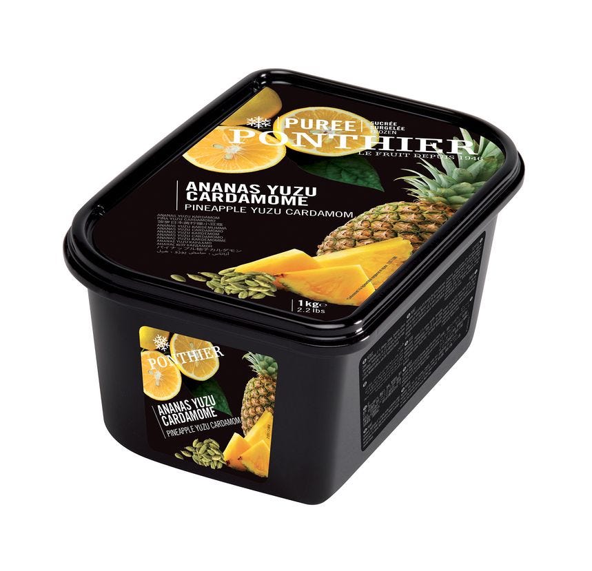 Purée ananas yuzu cardamome