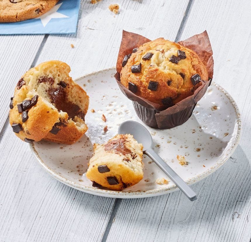 Muffin nature fourrage chocolat noisette