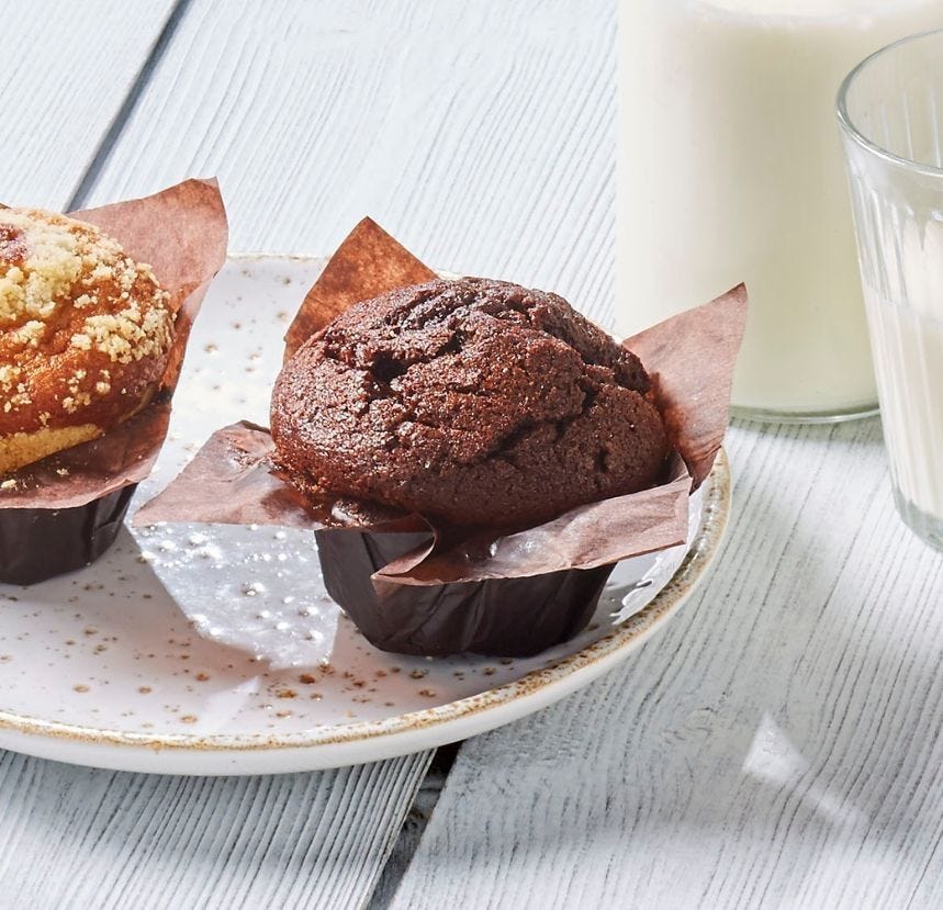 Muffin cacao fourrage chocolat noisette