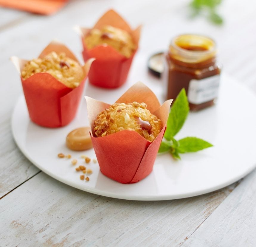 Mini muffin nature fourré caramel beurre salé