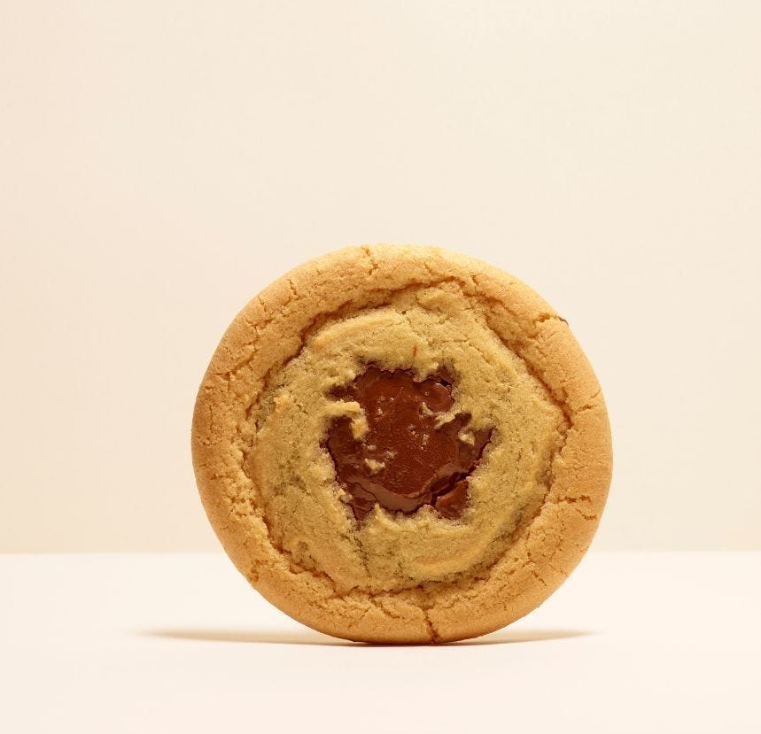 Cookie fourrage apparent chocolat noisette