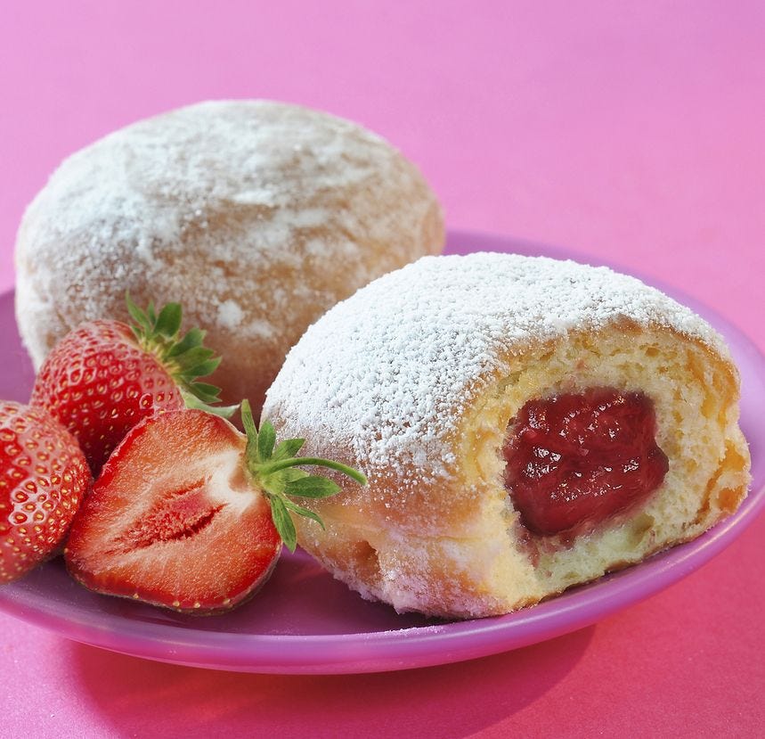 Mini beignet aux fraises 