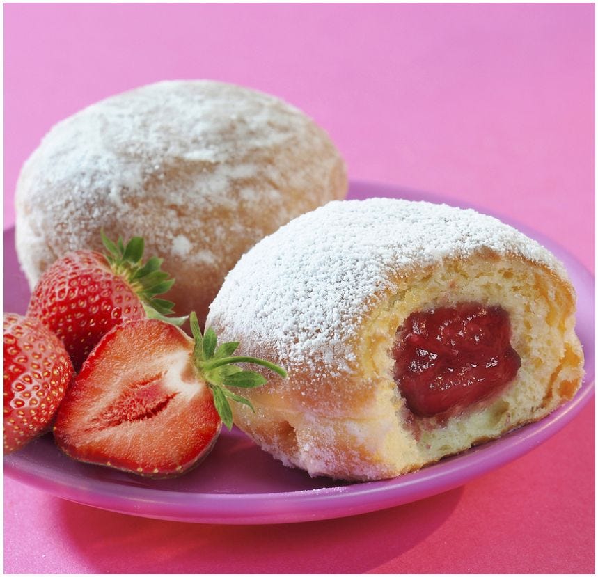 Mini beignet aux fraises