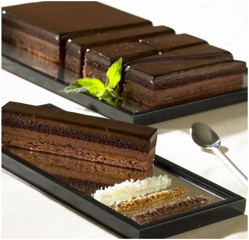 Entremets chocolat intense en bande