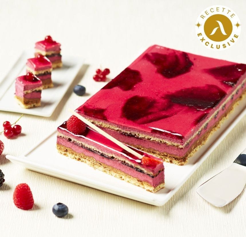 Entremets Intense fruits rouges en bande