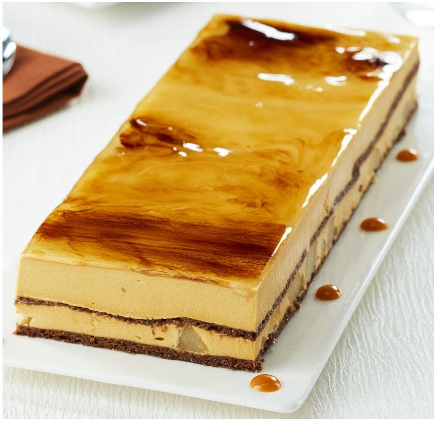 Entremets caramel poire en bande