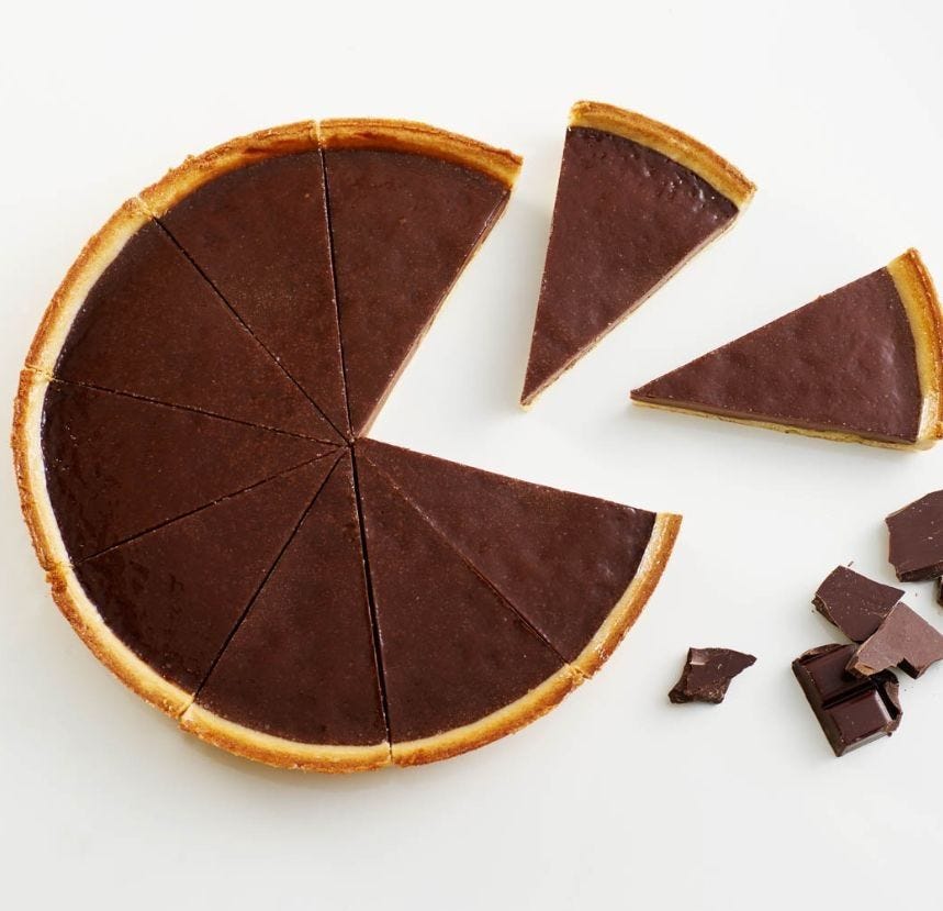 Tarte au chocolat prédécoupée 