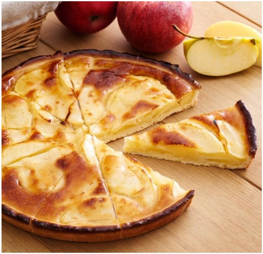 Tarte normande prédécoupée