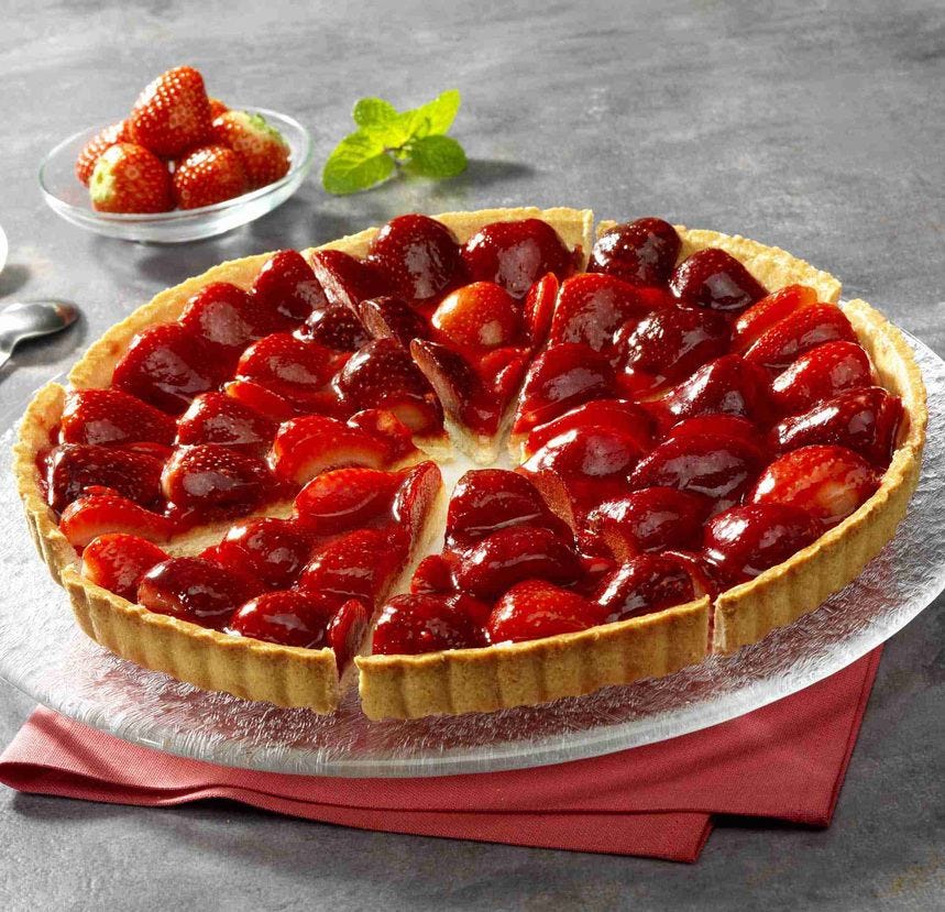 Tarte à la fraise prédécoupée