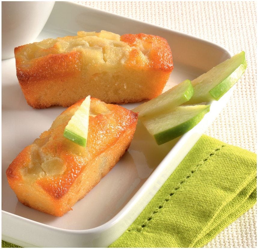 Financier à la pomme verte