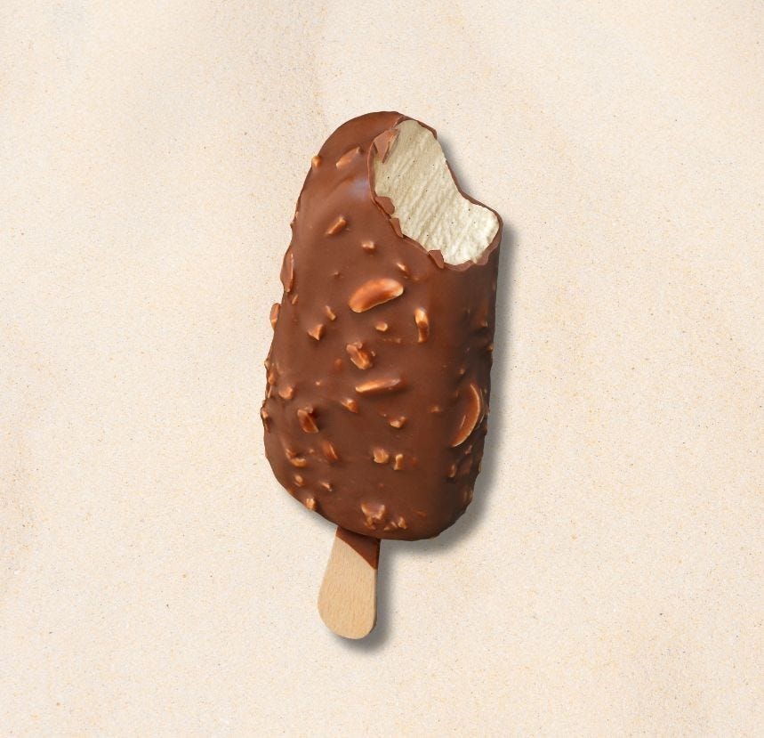 Bâtonnet vanille, chocolat au lait et amandes
