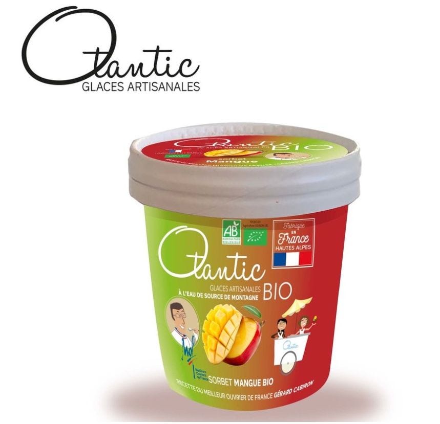 Pot de sorbet mangue Bio