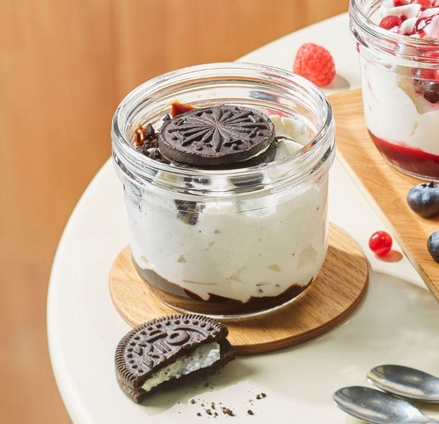 Verrine glacée cookie et crème