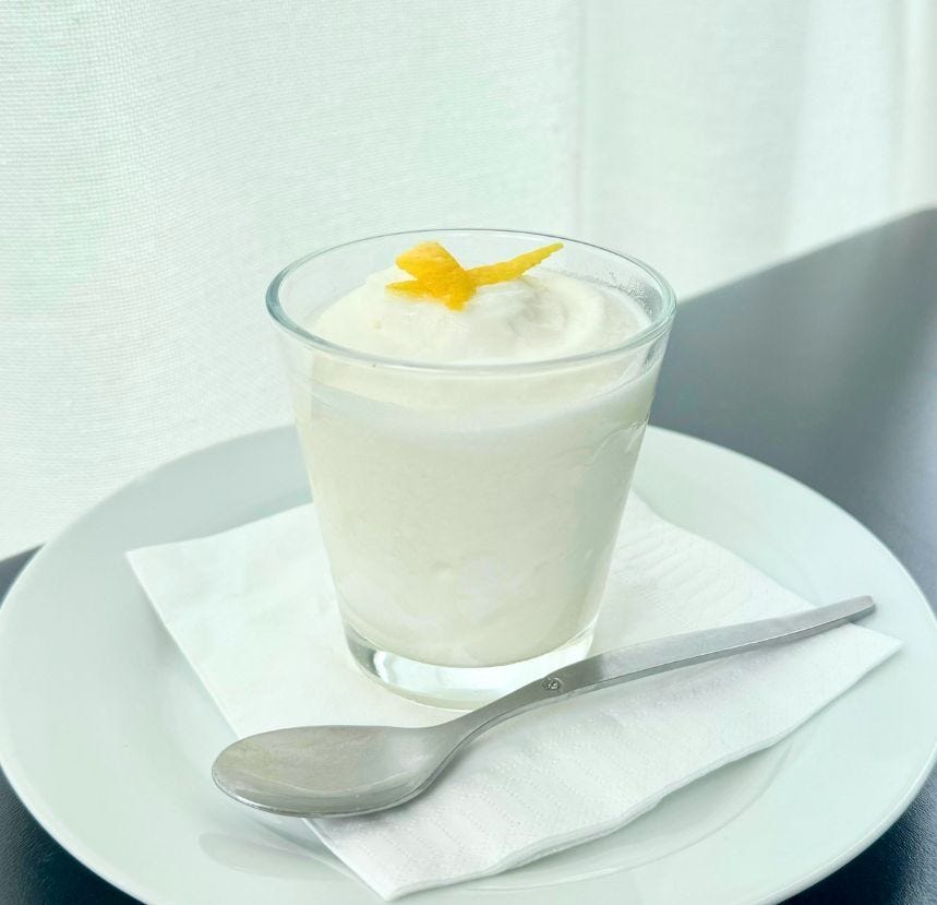 Verrine de sorbet plein fruit au citron