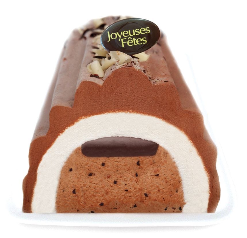 Bûche glacée aux 3 chocolats