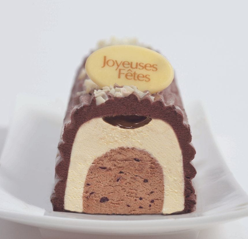Bûche glacée aux 3 chocolats