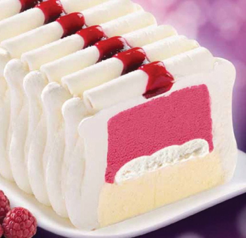 Vacherin vanille framboise en bande