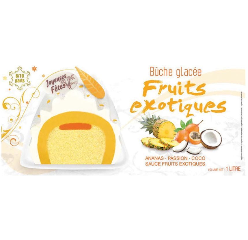 Bûche glacée aux fruits exotiques