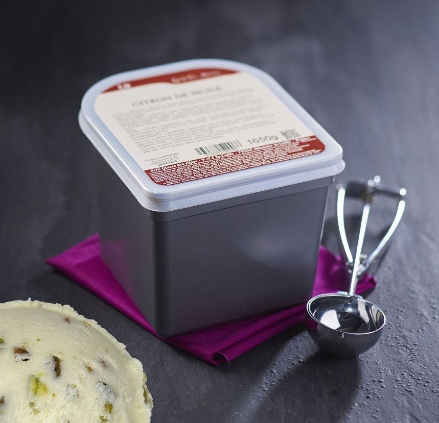 Glace maître artisan fleur d'oranger éclat pistache