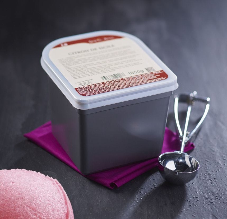 Sorbet maître artisan pêche de vigne