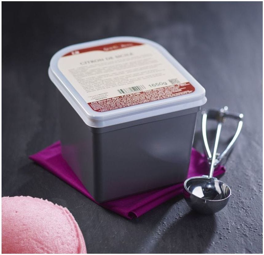 Sorbet maître artisan pêche de vigne