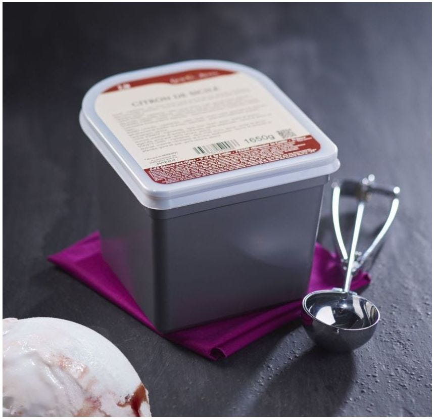 Glace maître artisan banane marbrée