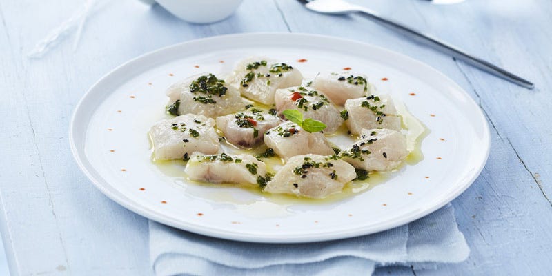 carpaccio cabillaud gingembre agrumes