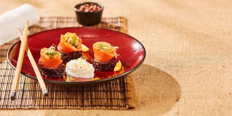 riz saumon wakame glace