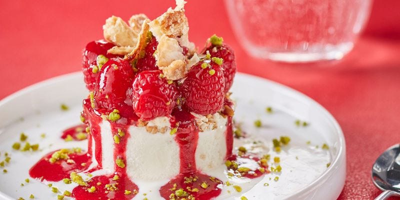 dessert nougat framboise