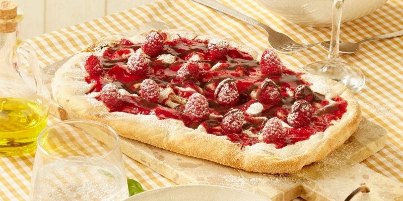 pinsa framboise chocolat